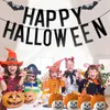 Decorazione per feste Chicinlife 1 Set Happy Halloween Banner con segno di pipistrello Bomboniere per bambini Bandiere appese Ghirlanda Stamina Forniture per la casaFesta