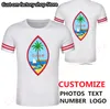 GUAM t-shirt bricolage gratuit sur mesure nom numéro gomme t-shirt nation drapeau gu pays collège imprimer mot texte p o rouge vêtements 220616