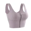 2023 Yoga Vest Lingerie Fitness Sports Zipper Shockproof Quick Dry Stretch Beauty Sport Tank Back Bra Chest Gym Tank Top Brassiere With Chest Pad Bras Sleeveless