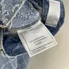 2022 Kvinnorflickor 100% bomullsdesignerbyxor Jeans med brevknappar diamantmönster kvinnlig high end Milan Runway Casual Outwear Denim Casual rak lång byxor