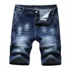 Ciemnoniebieskie letnie odcinki męskie spodenki Klasyczne styl moda swobodna szczupła dopasowanie krótkie dżinsy męskie proste proste streetwear
