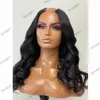Körpergewellte U-Teil-Perücke, 100 % Echthaar, maschinell hergestellt, für schwarze Frauen, Dichte 200, Größe 1 x 4, leimlose V-Teile-Perücke, indisches Remy-Haar