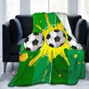 Filtar unika filt till familjevänner coola grön fotbollsduk hållbar supermjuk bekväm för hemgåva filtblanketter