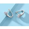 Stud Type Zircon Earrings Silver Color Jewelry For Women Girl Pendientes Plata Brincos Button With S925 Stamp EarringsStud Odet22 Farl22