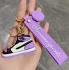 9 Colors Designer Silicone 3D Sneaker with Hand Rope Top Key Ring for Men Women Fashion Shoes Basketball Keychain