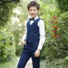 Ensembles de vêtements mode garçons costumes pour mariages enfants bal bleu marine grands enfants ensemble garçon formel classique CostumeVêtements