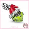 925 Silver Christmas House Charms Day Bads DIY para Pandora Bracelet Holiday Jewelry