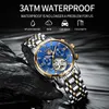 DOIT Men Automatic Mechanical Watch Top Brand Stainless Steel Waterproof Watches Fashion Business Hollow Wristwatch 220623