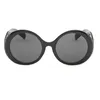 Óculos de sol femininos clássicos de luxo C em relevo na lente Design eyewear PRETO BRANCO Armações de óculos de sol de sombra redondas da moda óculos de olho de gato Óculos de sol femininos de verão