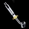 Wholesale Smoking Accessories Glass Collector Straw pipe with 14mm Titanium nail Quartz Tip for Glass Oil Rig Concentrate Dab Bong