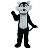 High quality Black Plush Wolf Mascot Costumes Halloween Fancy Party Dress Cartoon Character Carnival Xmas Easter Advertising Birthday Party Costume Outfit