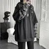 Deeptown Vintage Hoodie Women Streetwear Oversized Sweatshirt Punk Long Sleeve Pullovers Korean Grunge Plaid Splice Hoody 220722