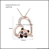 Pendentif Colliers Pendentifs Bijoux Je t'aime pour toujours Panda Collier Mignon Coeur Animal Drop Delivery 2021 Az1Gm