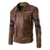 Printemps mode hommes Cool bomber vestes hommes veste col Slim Fit moto en cuir veste manteau Outwear Streetwear 220816