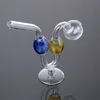 Unique Style Full Glass Smoking Pipe For Hookahs Glass Pyrex Oil Burner Hand Colorful Pipes Tobacco Dab Rigs Accessories SW121