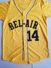 Film Bel-Air Academy 14 Will Smith Baseball Jersey The Fresh Prince Bel Air Couleur Jaune Team Cool Base Respirant Broderie Et Couture Pur Coton Top Qualité