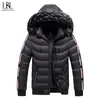 Outwear Parkas Hommes Chaud Hiver Épais Veste Mâle De Mode Manteau Hommes Coupe-Vent Chapeau Amovible Parkas Veste Hommes Imperméable 201119