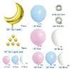 Moon Blue Pink Balloon Chain Decorations Garland Arch Kits White Gold Foil Star Gender Baby Shower Balloon Party Supplies MJ0711