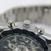 Armbandsur Män handvindande skelett automatiskt mekaniskt rostfritt stål sport handledsur par klockor