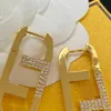 高級フープイヤリングデザイナージュエリー女性のためのゴールドイヤリング 925 シルバー F ダングルダイヤモンドスタッドイヤリング婚約 Orecchini 愛フープ 7281XQ