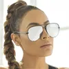 Okulary przeciwsłoneczne Gun Pink Silver Mirror Ponadgabarytowe okulary przeciwsłoneczne Marka Projektant Pilot Kobiety Mężczyźni Odcienie Top Fashion Eyewear