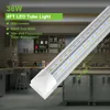 US STOCK T8 Integrated LED Tube Lights 4FT 40W Cold White Transparent Cover V Shaped Tubes Light Shop Garage Office