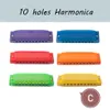 10 Hole Colorful Translucent Harmonica for Children Kids Toy Beginner Use Gift C key Harmonica For Beginners3044
