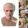 The Elder Another Me Headgear Realistic Silicone Human Full Head Cover Moustache Character Halloween Props WWO66 L2205309554375