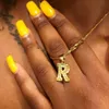 Pendant Necklaces Fashion Gold Choker Necklace Initial Letter For Women Alphabet Men Friend JewelryPendant