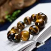 Bangle Tiger Eye Beaded Bracelets 8mm Handmade Reiki Healing Meditation Bangles Elastic Rope Natural Stone FengShui Couple JewelryBangle Ken