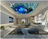 Foto wallpaper 3D Modern Sea World Paesaggio Sea Deep Sea Pesce Dolphin Beautiful Flower Zenith Soffitto per soffitto per soggiorno Pittura Decor