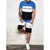 Letnia męska literka druk splicing toust Classic Kind T-Shirt Strasze sportowe garnitur przyczynowy trening krótki zestaw odzieży 220803