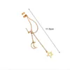 Clip-on & Screw Back 2022 Fashion Gold Color Moon Star Clip Earrings For Women Simple Fake Cartilage Long Tassel Ear Cuff JewelryClip-on