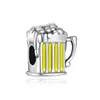 925 Sterling Silver Dangle Charm New Fashion Silver 925 Beer French Fries Beads Bead Fit Pandora سوار سوار سوار المجوهرات DIY