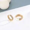 Hoop Huggie MXGXFAM 10mm små fulla dubbla zirkonörhängen för kvinnor mode smycken 18k guld pläterad bra kvalitetshoop kirs22