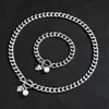 Hommes Bijoux Cubain Collier En Argent Bracelet Ensemble Designer OT Mère et Mère Boucle Amour Perle Petit Pendentif Femmes Accessoires De Mariage