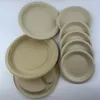 Disposable Plates Flatware Heavy-Duty Compostable Paper Plates Dishes Eco Friendly Degradable Bamboo Fiber Food Containers Leakproof and Microwave Safe