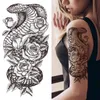 NXY Tatuaggio Temporaneo Sexy Rose Lion Flower s per Donna Uomo Bambini Ragazzi Realistico Falso Lupo Adesivo Croce Nera Bussola Tatuaggi 0330