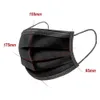 USA in magazzino Black Maschera per viso monouso Black Maschera a 3 strati Maschera per esterni sanitarie con la bocca in Break