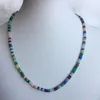 سلاسل الحجر الطبيعي Jade متعدد الألوان Ruby قلادة دائرية مستديرة صافية 3 4 ملم 40 سم chocker خرز الجملة Nature Rabinbowchains God