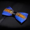 Kamberft Designer Brand Handmade Feather And Leather Pre-tied Bow Tie Brooch Sets For Men Wedding Party Cravate