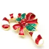 30 Pcs/Lot Custom Brooches Fashion Enamel Crutch With A Bow Christmas Pin For Xmas Gift/Decoration