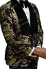 New Elegant Costume Homme Shawl Lapel Black Jacquard Dinner Party Groom Wear Men Wedding Suits For Men Prom TB