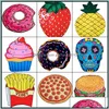 Handtuch Home Textiles Garten 150 cm rund Polyester Beach Duschdecke Yoga Pizza SKL Ice Cream Stberbe Kuchen