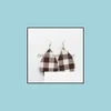 Dangle Chandelier Earrings Jewelry 7 Colors Leather Teardrop For Women Girls Christmas Plaid Earring Lady St Dhzxe