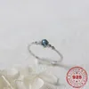 S925 Sterling Sea Blue Sapphire Diamond Anillos de Bizuteria Bague eller Jaune Kyanite Silver Color Diamante Jewelry Ring