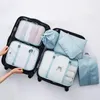 収納バッグ7PCSトラベルバッグセットワードローブオーガナイザースーツケースポーチ大容量キューブシューズ分類透明なバッグストラージ