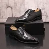 Klassiskt affärsbröllop Sytle Groomsman Mens Shoes Spring High Quality Leather Formal Flats British Style Lace-Up Business Driving Walking Loafers N35