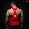 Mannen bodybuilding strakke katoenen tanktops zomer jogger training mouwloze shirt man sling vest mannelijke sportscholen fitnessmerk kleding 220531