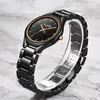 Wristwatches 2022 SUNKTA Fashion Casual Simple Rose Gold Full Black Ceramic Women Watches Waterproof Quartz Watch Girl Dress Bracelet